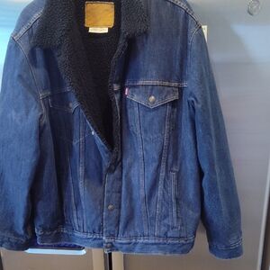 Men's Jacket Blue Denim Jacket with Black Collar